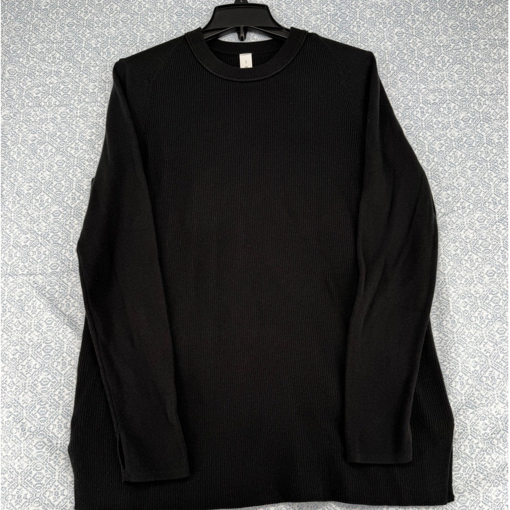 Lululemon Fundamental Ribbed Long Sleeve Sweater Black LW3HJCS Size L